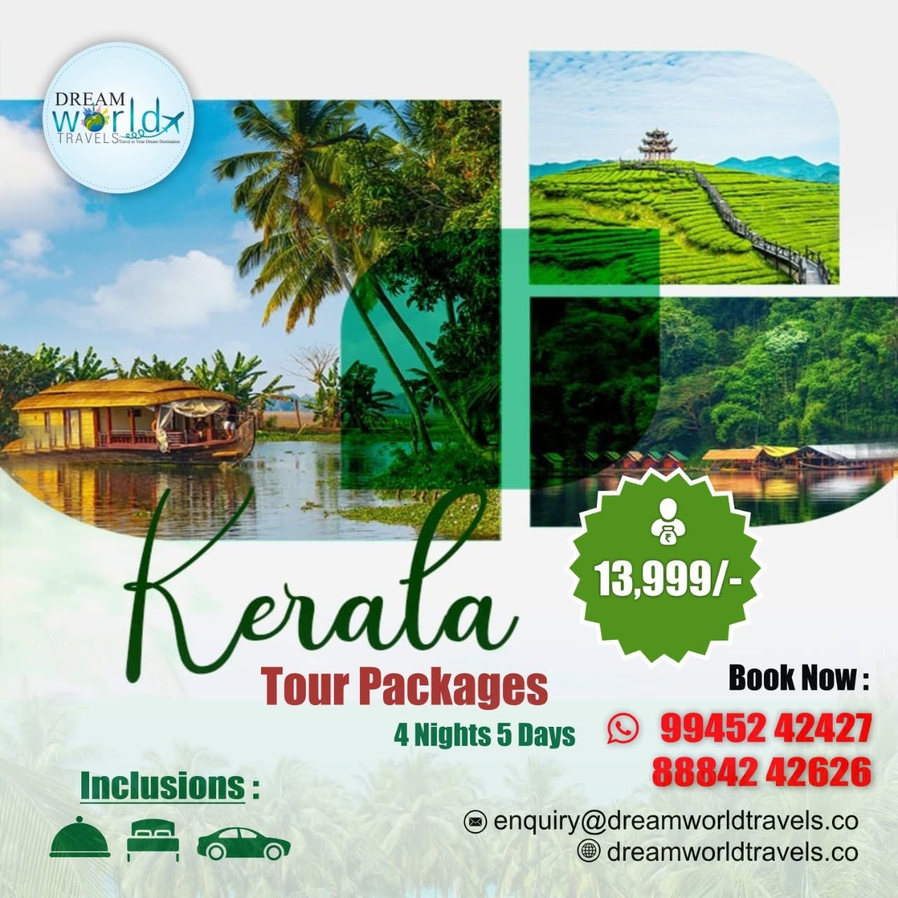 Kerala Backwaters & Hills